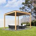 Wood Grain Aluminum Frame Louvered Pergola
